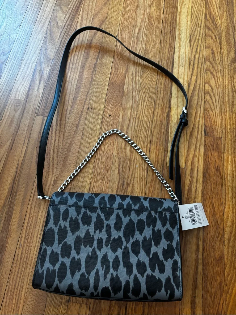 kate spade Gray & Black Leopard Print Crossbody Bag